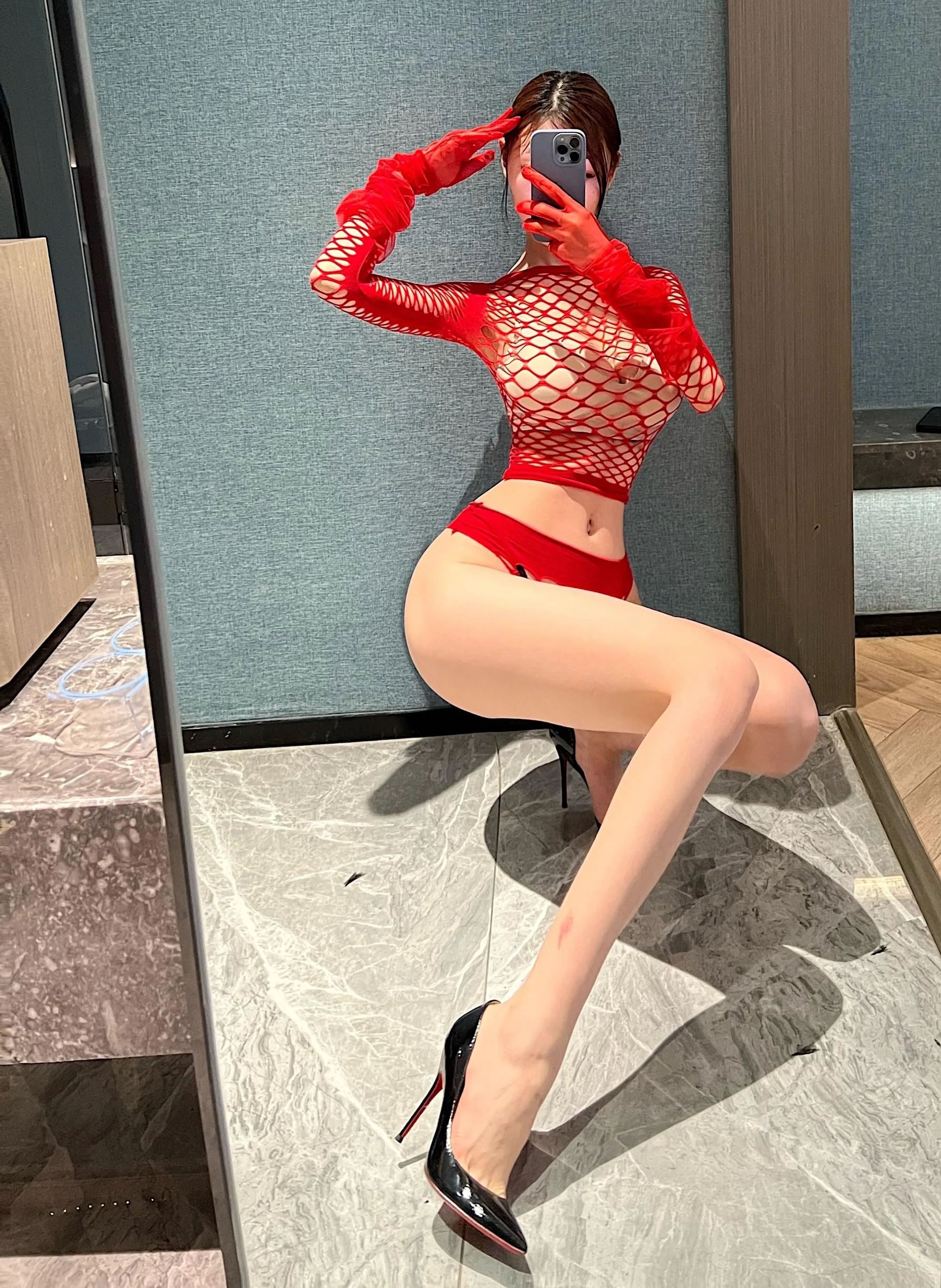 NO.040 脸红Dearie – 红色内衣 [41P]插图9